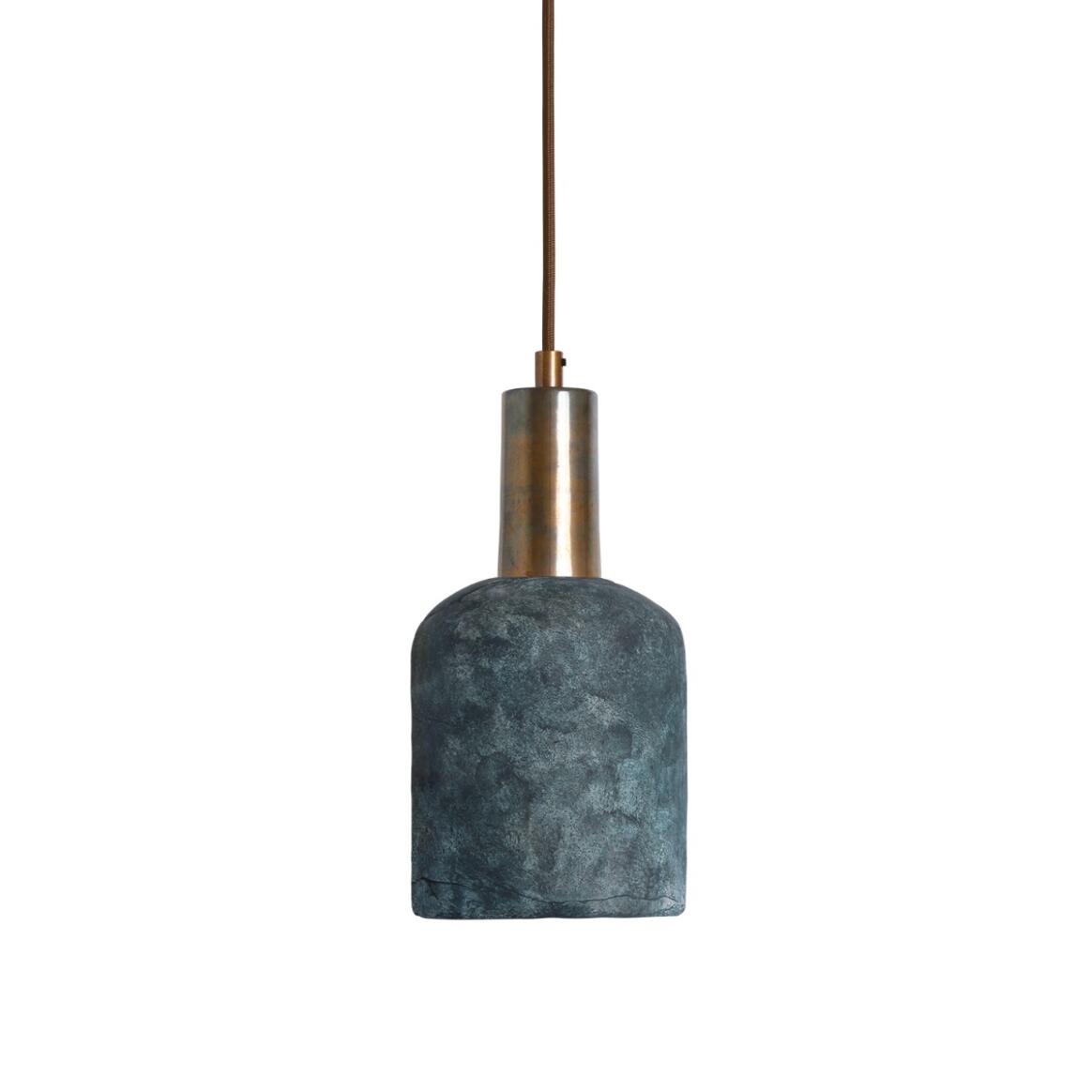 Osier Organic Ceramic Pendant Light 4.5", Blue Earth main product image