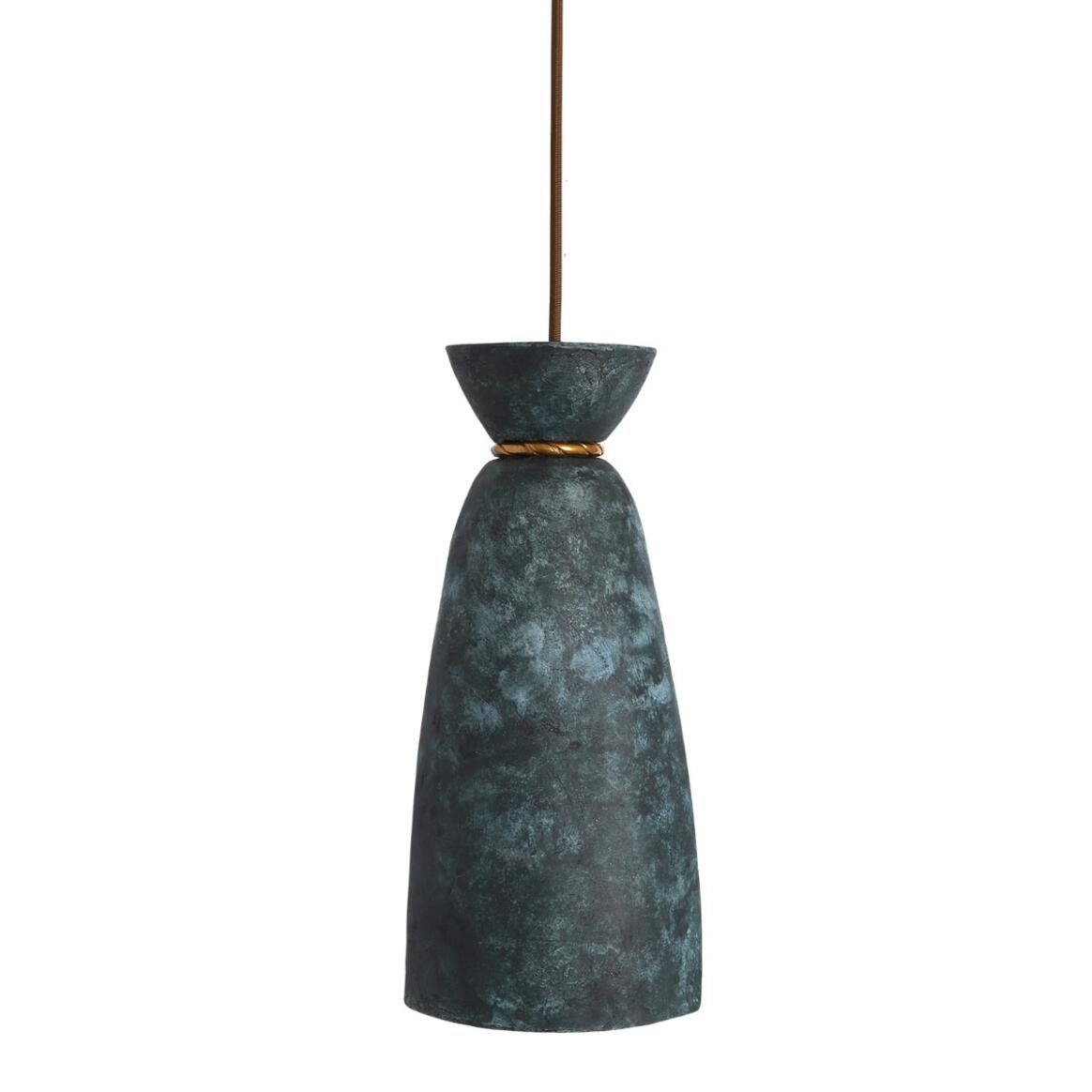 Pando Organic Ceramic Pendant Light 14cm, Blue Earth main product image