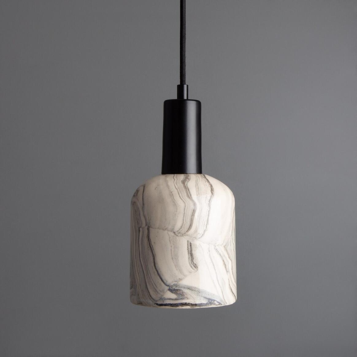 Osier Marbled Ceramic Pendant Light 4.5" main product image