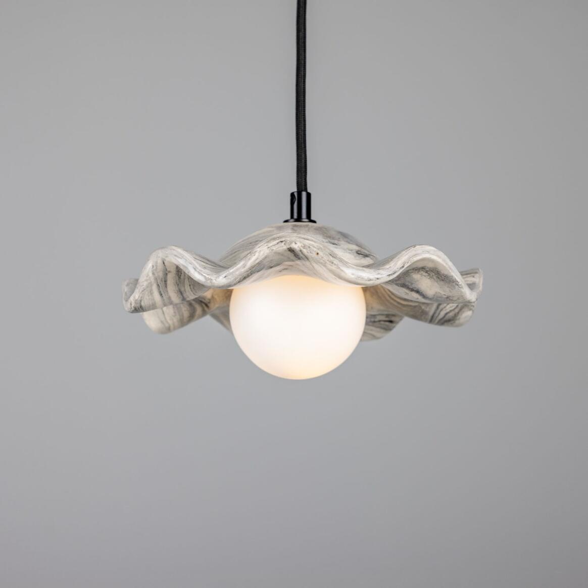 Rivale Pendant Light with Wavy Marbled Ceramic Shade main product image