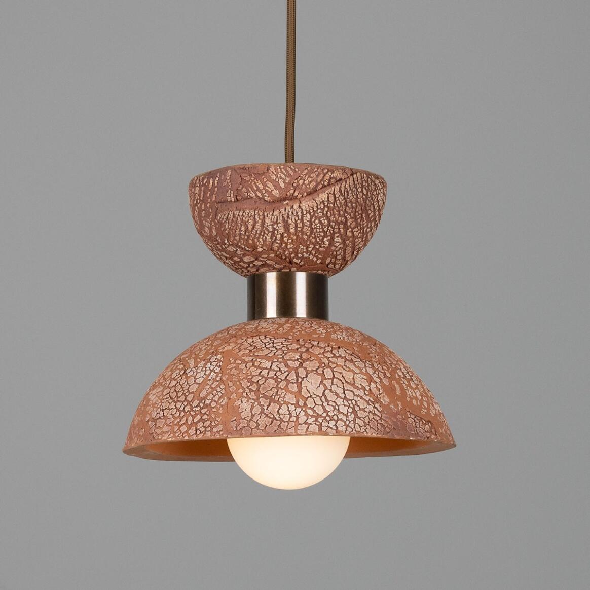 Nakaii Organic Ceramic Pendant Light 7.75", Red Iron main product image