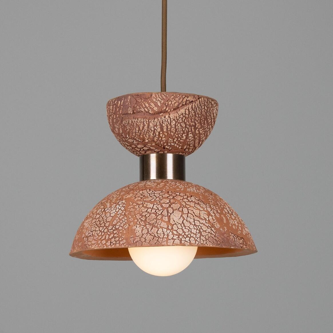 Nakaii Organic Ceramic Pendant Light 7.9", Red Iron main product image