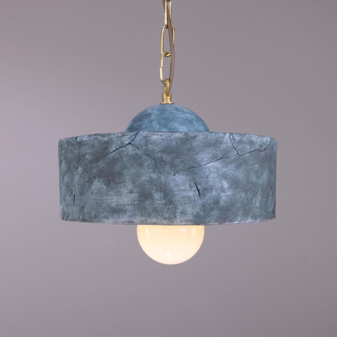 Seville Ceramic Mid-Century Modern Pendant Light, Blue Earth