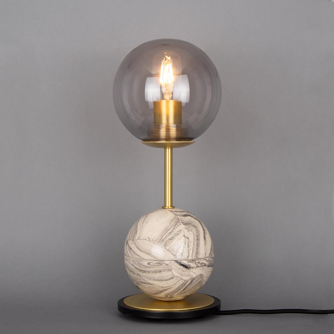Zapp Marbled Ceramic Glass Ball Table Lamp | Mullan Lighting
