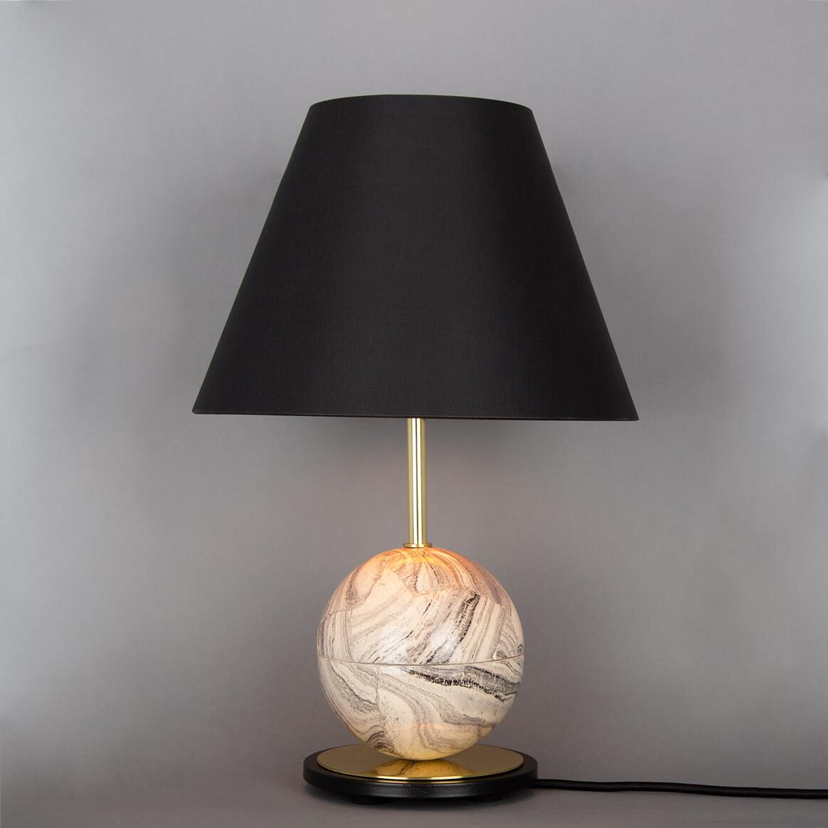 Lampe de table Byrd en céramique marbrée avec abat-jour en tissu main product image