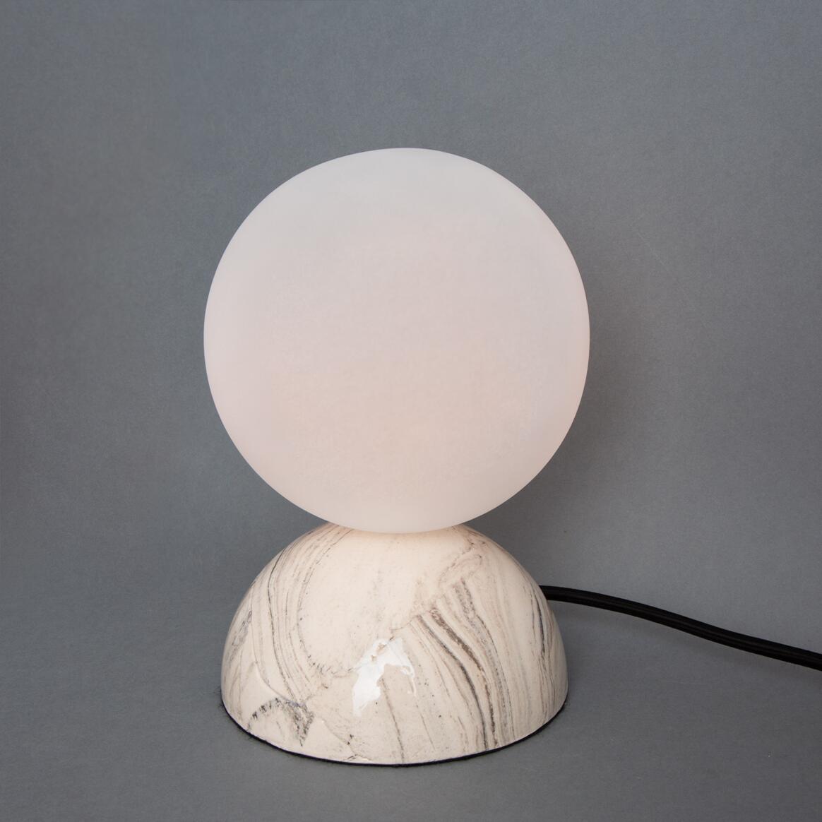 Ovata Marbled Ceramic Glass Ball Table Lamp Mullan Lighting