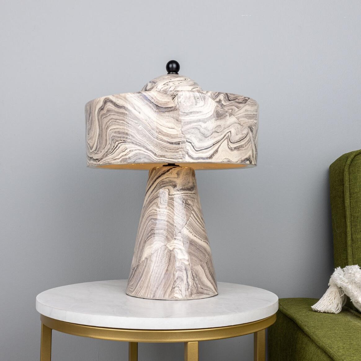 Seville Marbled Ceramic Mid-Century Modern Table Lamp  main product image