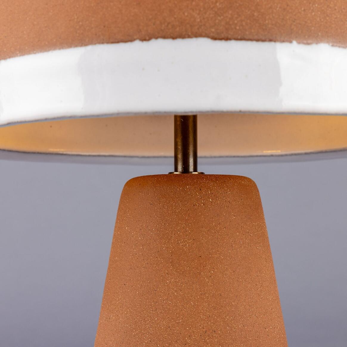 Seville Ceramic Mid Century Modern Table Lamp Terracotta and White Glaze Mullan Lighting