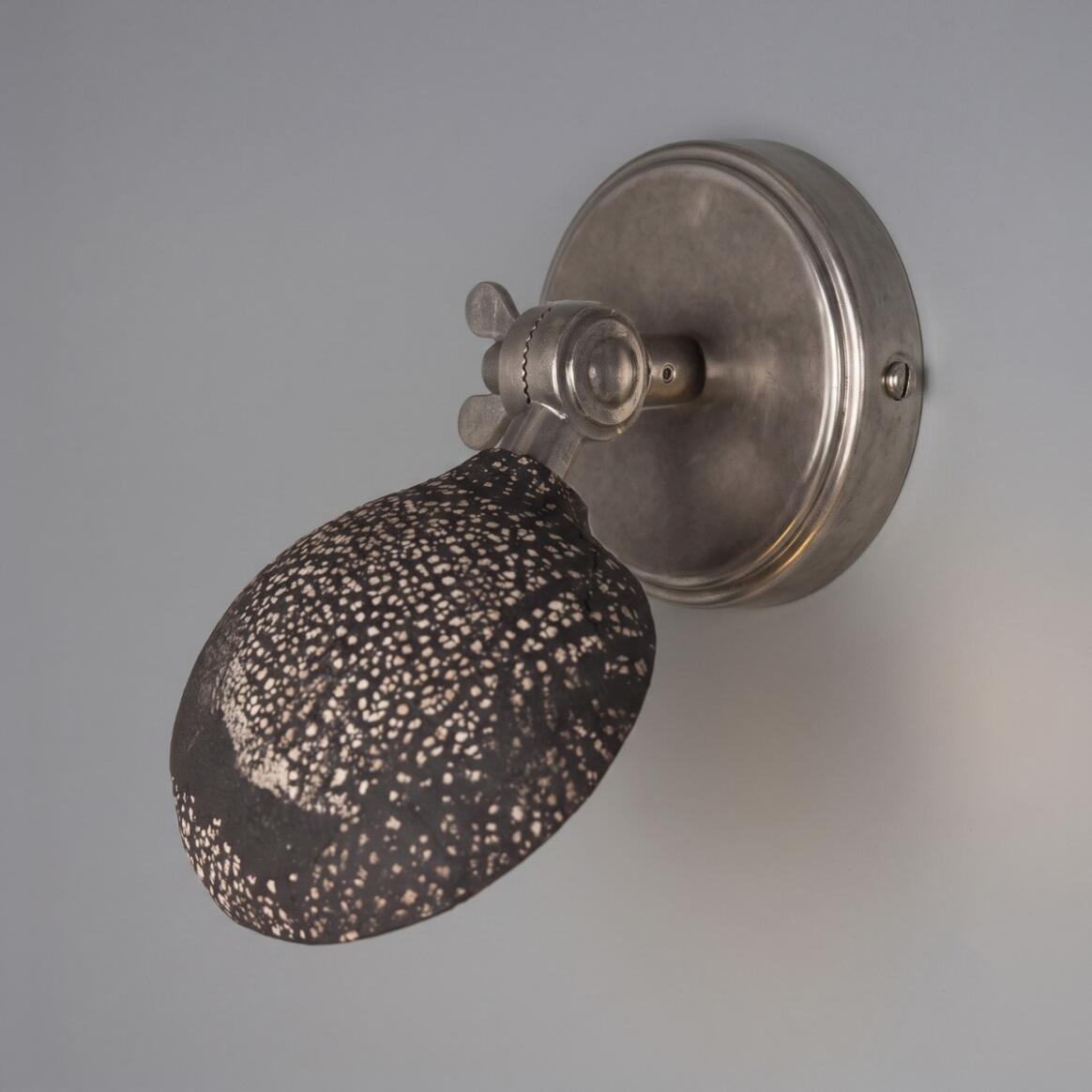 Coco Adjustable Ceramic Wall Sconce, Black Clay 7.5" IP20 main product image