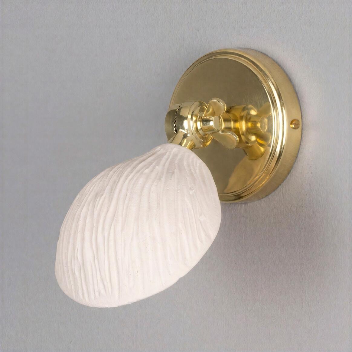 Coco Adjustable Ceramic Wall Sconce, Matte White Striped 7.5" IP20 main product image