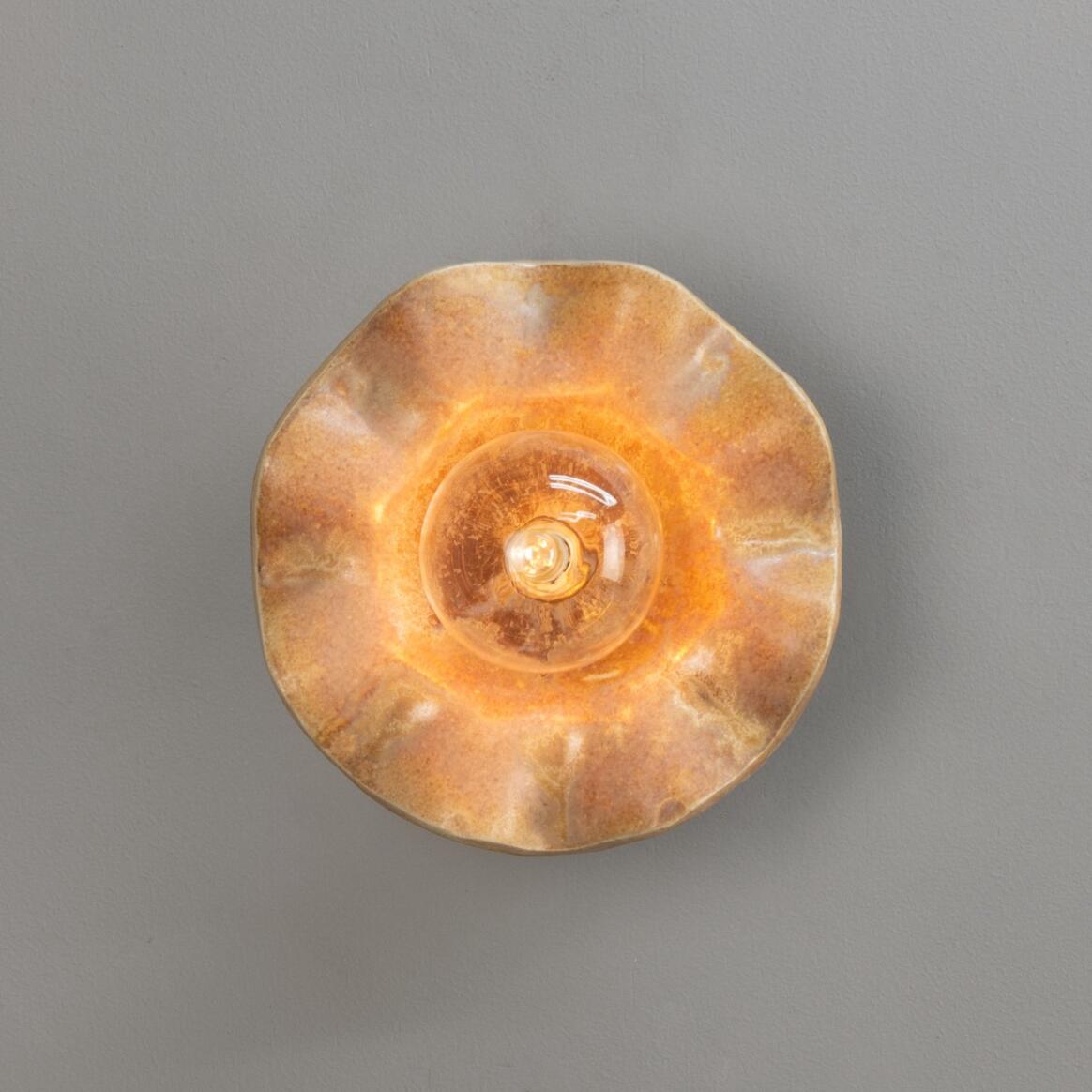 Rivale Wall Sconce with Wavy Ceramic Shade, Oatstone 8.25" IP20 main product image