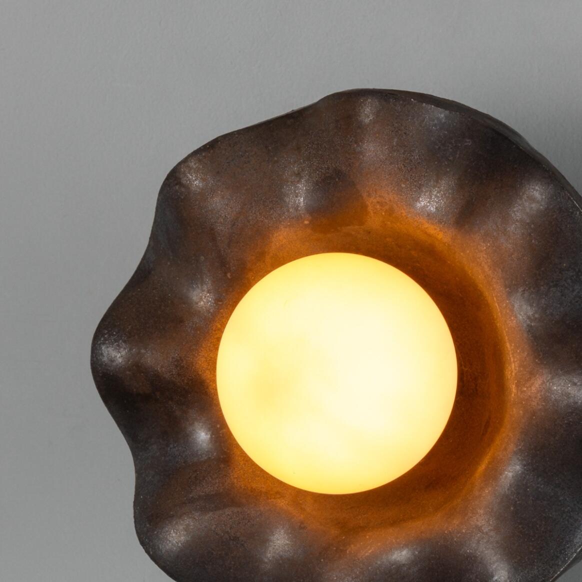 Rivale Wall Sconce with Wavy Ceramic Shade, Metallic Earth 8.25