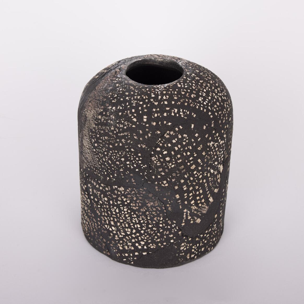 Osier Ceramic Cylinder Lamp Shade, Black Clay 11.5cm main product image