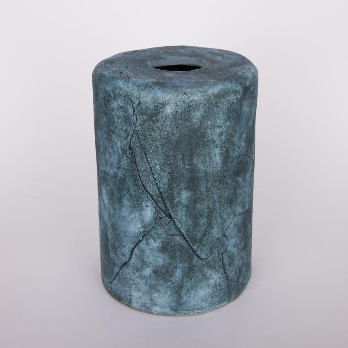 Abat-jour cylindrique Senna en céramique, Bleu Terre 12cm main product image