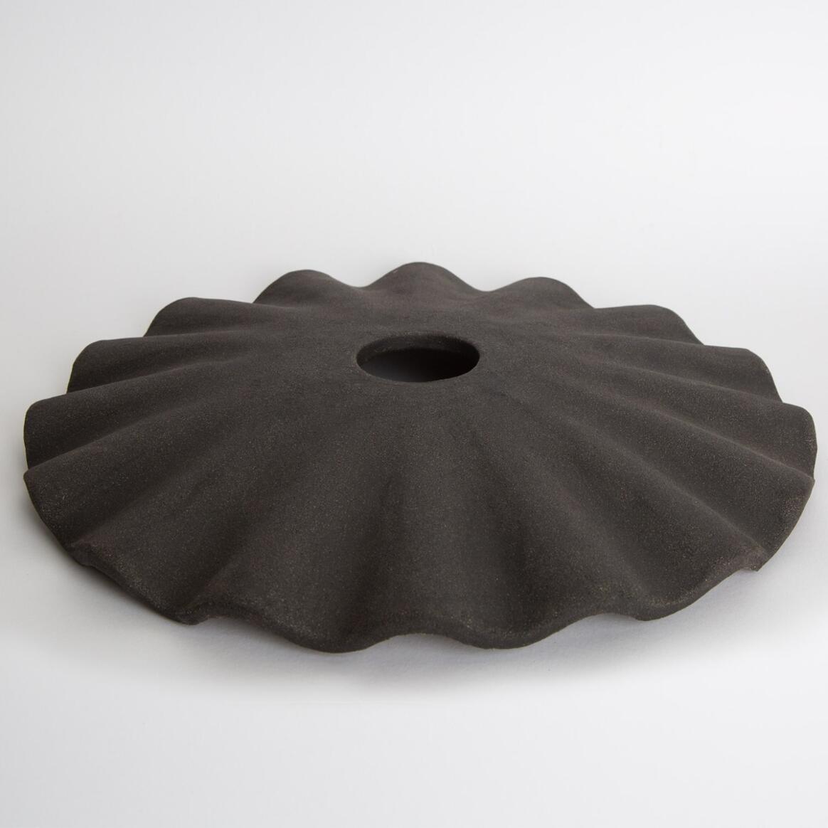 Kapok Ceramic Lamp Shade, Black Clay 27cm main product image