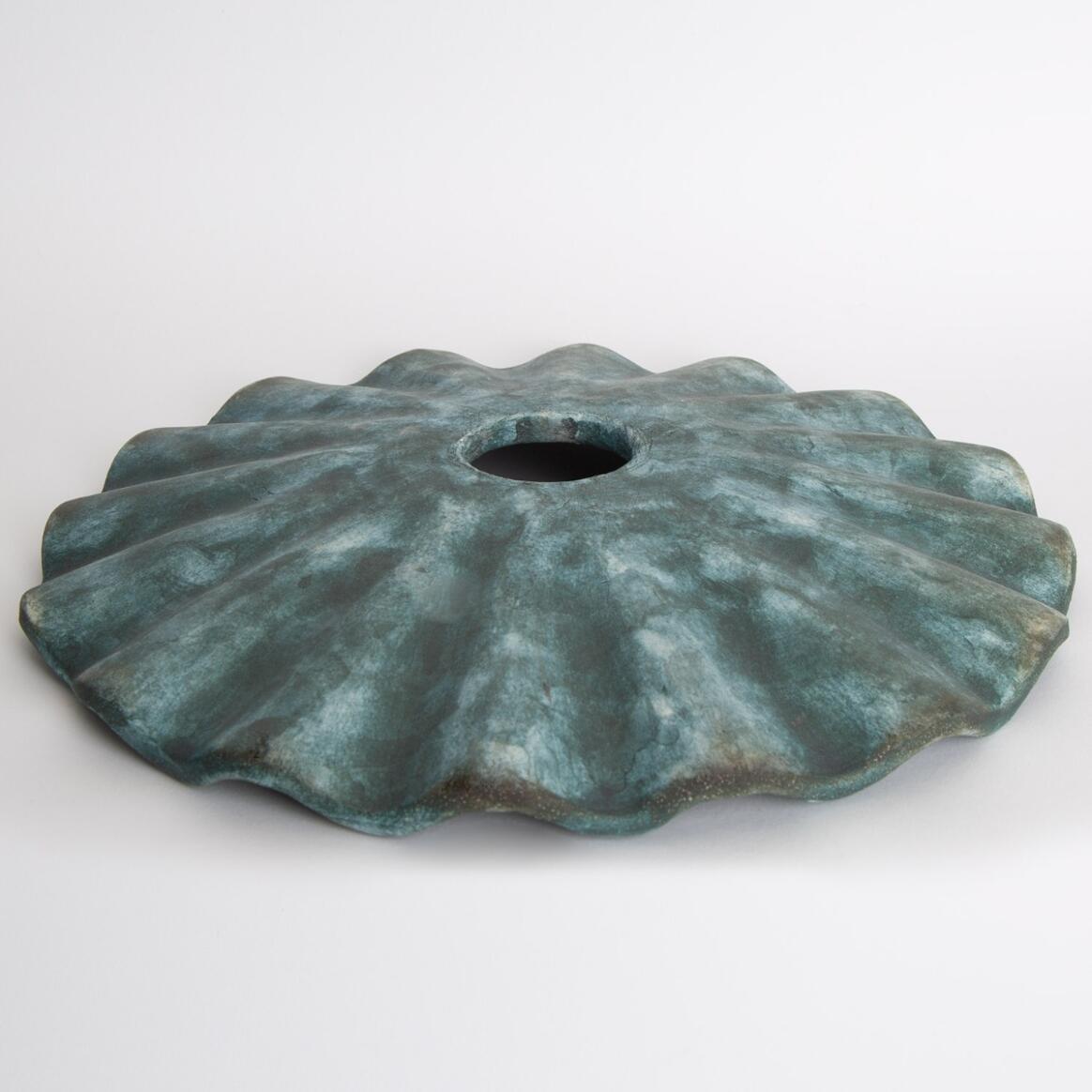 Abat-jour Kapok en céramique couleur bleu Terre, 27cm main product image
