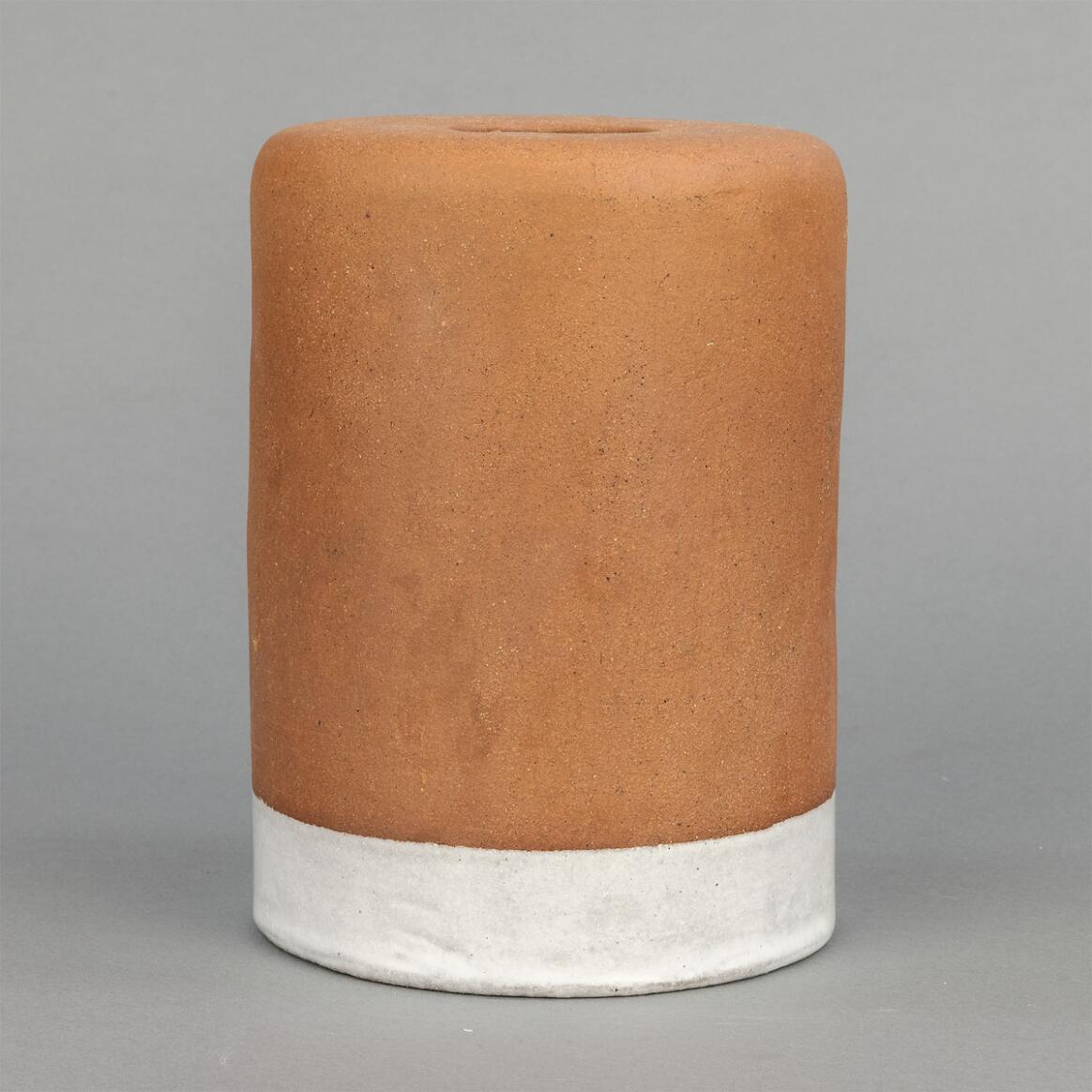 Rhus Ceramic Lamp Shade, Terracotta and White Glaze 12cm main product image
