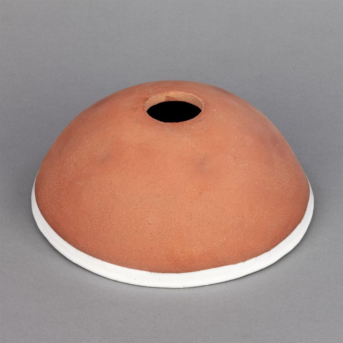 Kauri Ceramic Dome Lamp Shade, Terracotta and White Glaze 7.75" main product image