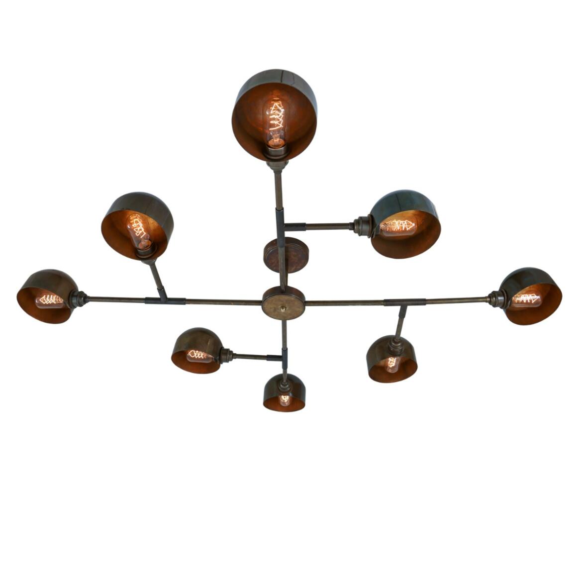 Santa Anita Industrial Flush Chandelier, Eight-Arm main product image