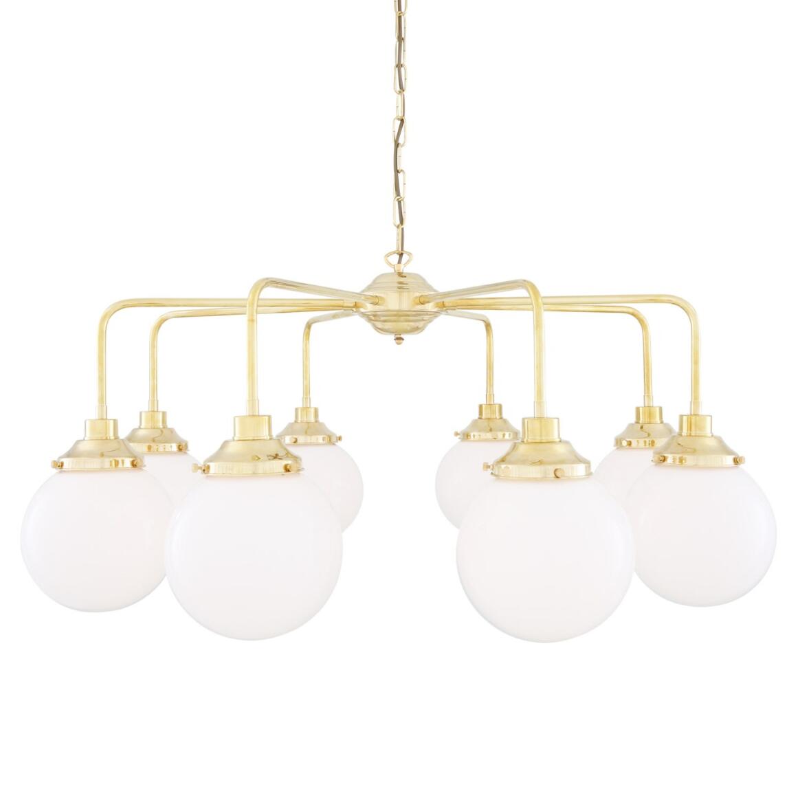 Rome Mid-Century Single Tier Globe Chandelier, Eight-Light main product image