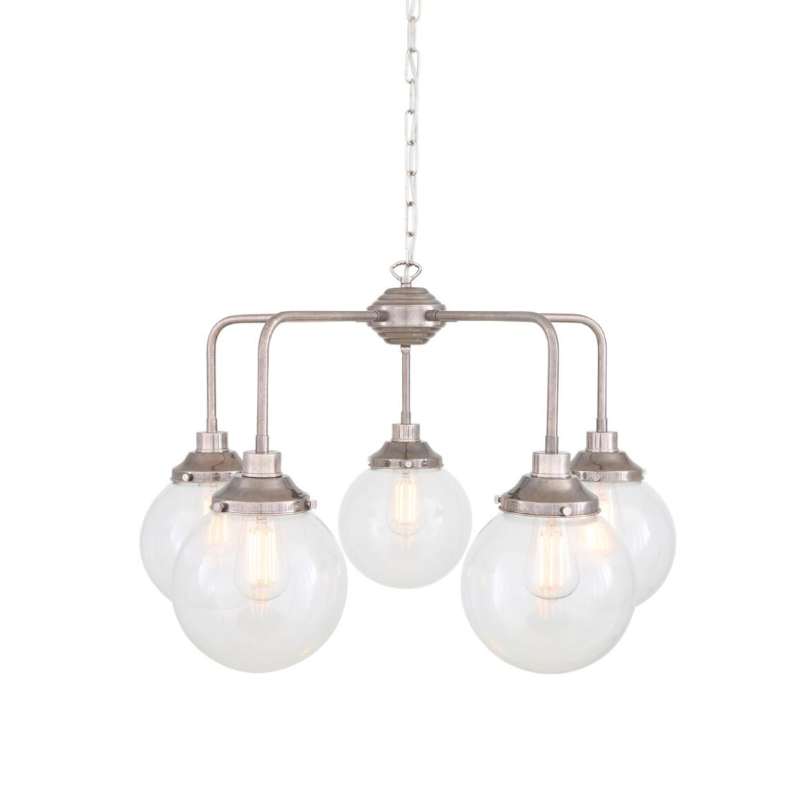 Rome Mid-Century Single Tier Globe Chandelier, Five-Light main product image