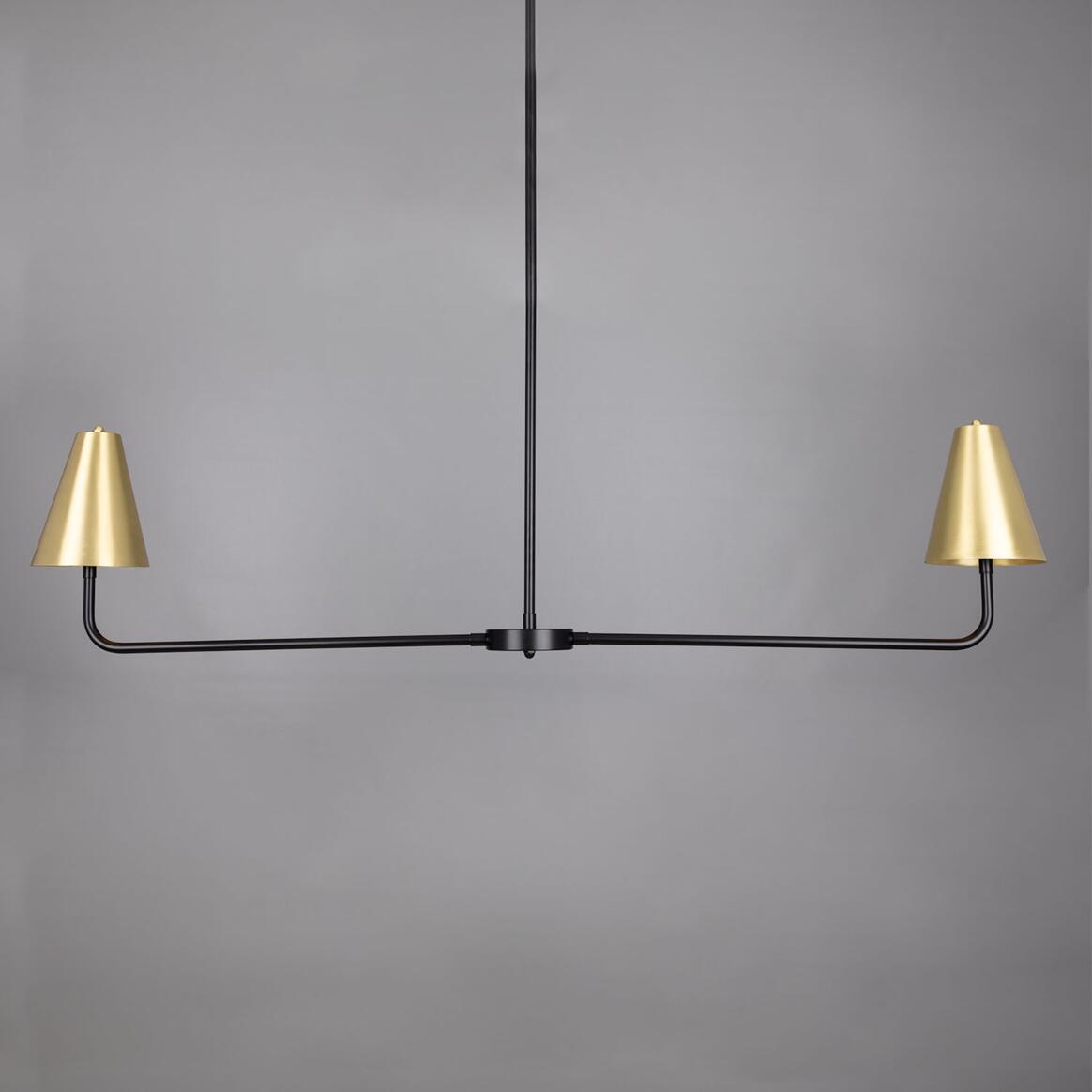 Riverton Black / Brass Minimalist Island Chandelier main product image