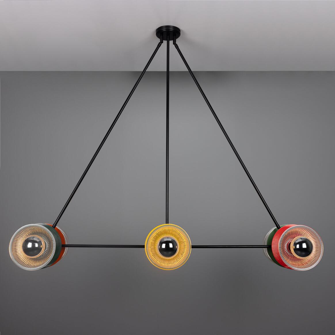 Eclipse Multicoloured Holophane Glass Dish Chandelier main product image