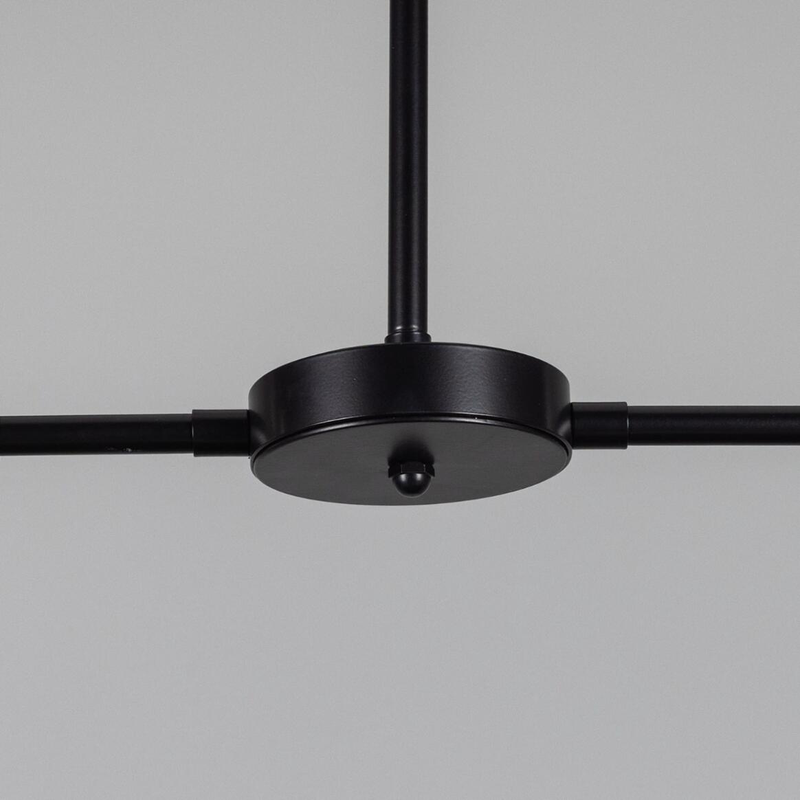 Plafonnier Lustre Style Milieu Du Siècle - 4 Abat-jour - Laiton Brossé/blanc - 6 Lumières E27