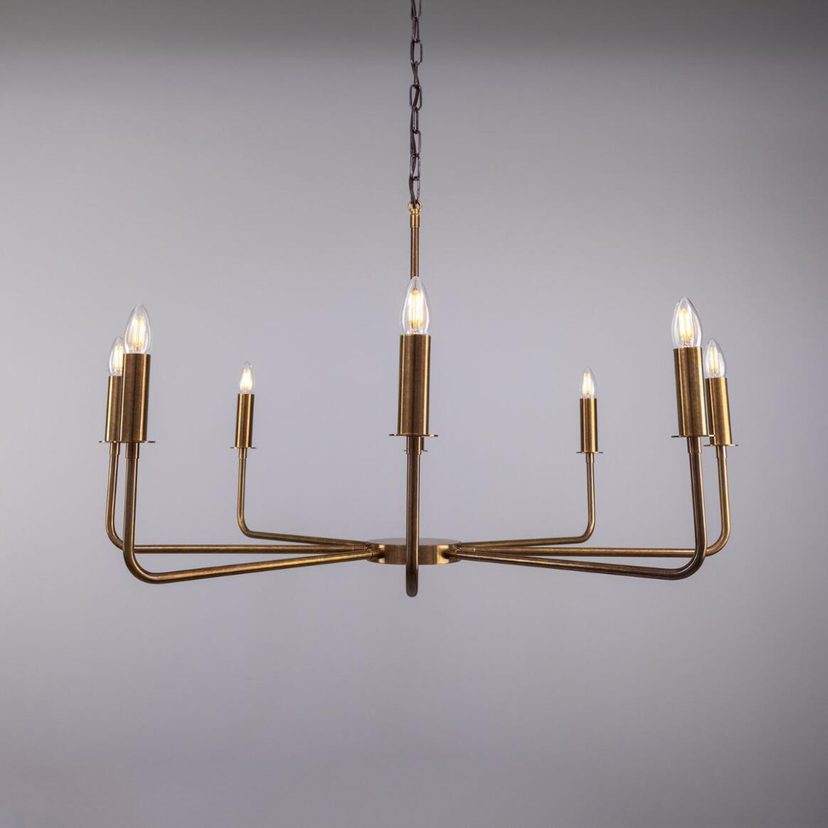 Irvine Modern Brass Chandelier, Eight-Light main product image