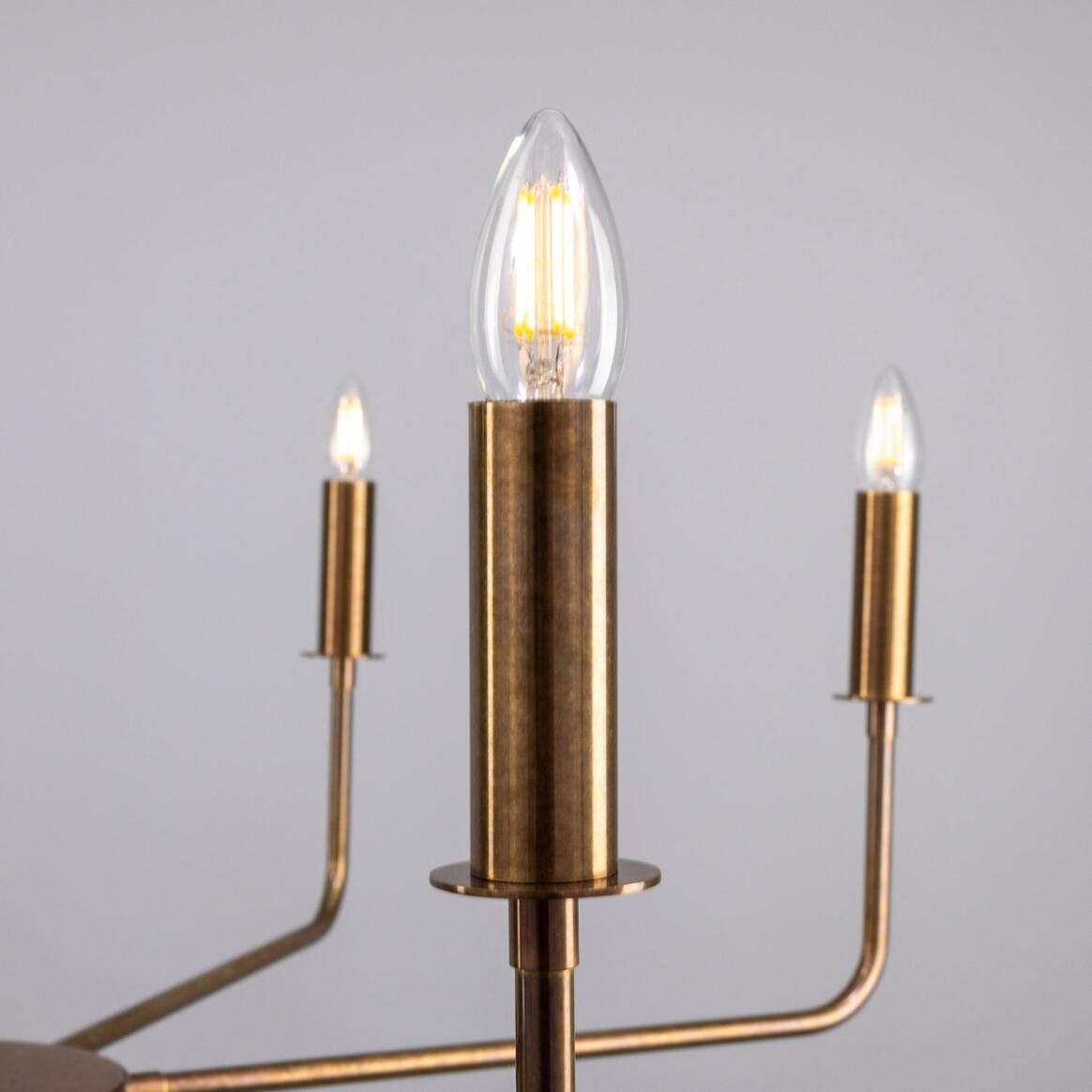 Irvine Modern Brass Chandelier, Eight-Light 150.5cm IP20 | Mullan