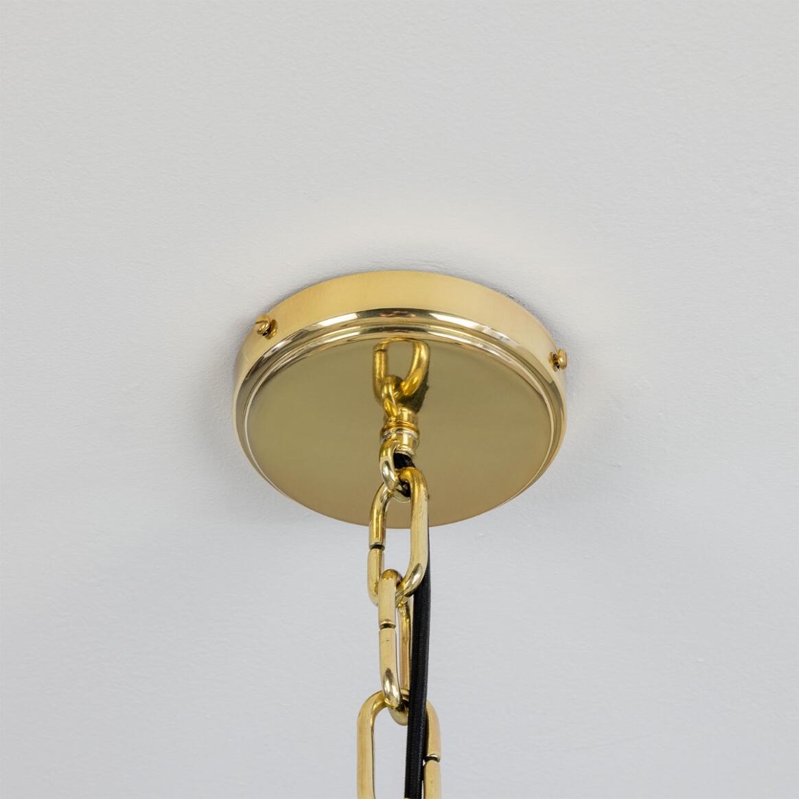 thumbnail image 2 of 4-Pack Pressed Glass Round Lamp Prism Bobeche With 4 Brass Pins - For Chandelier Restoration (#BB914) 2 of 14