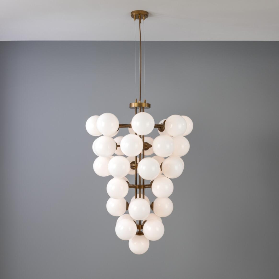 Merlot Grape Glass Cluster Chandelier 40" IP20 main product image