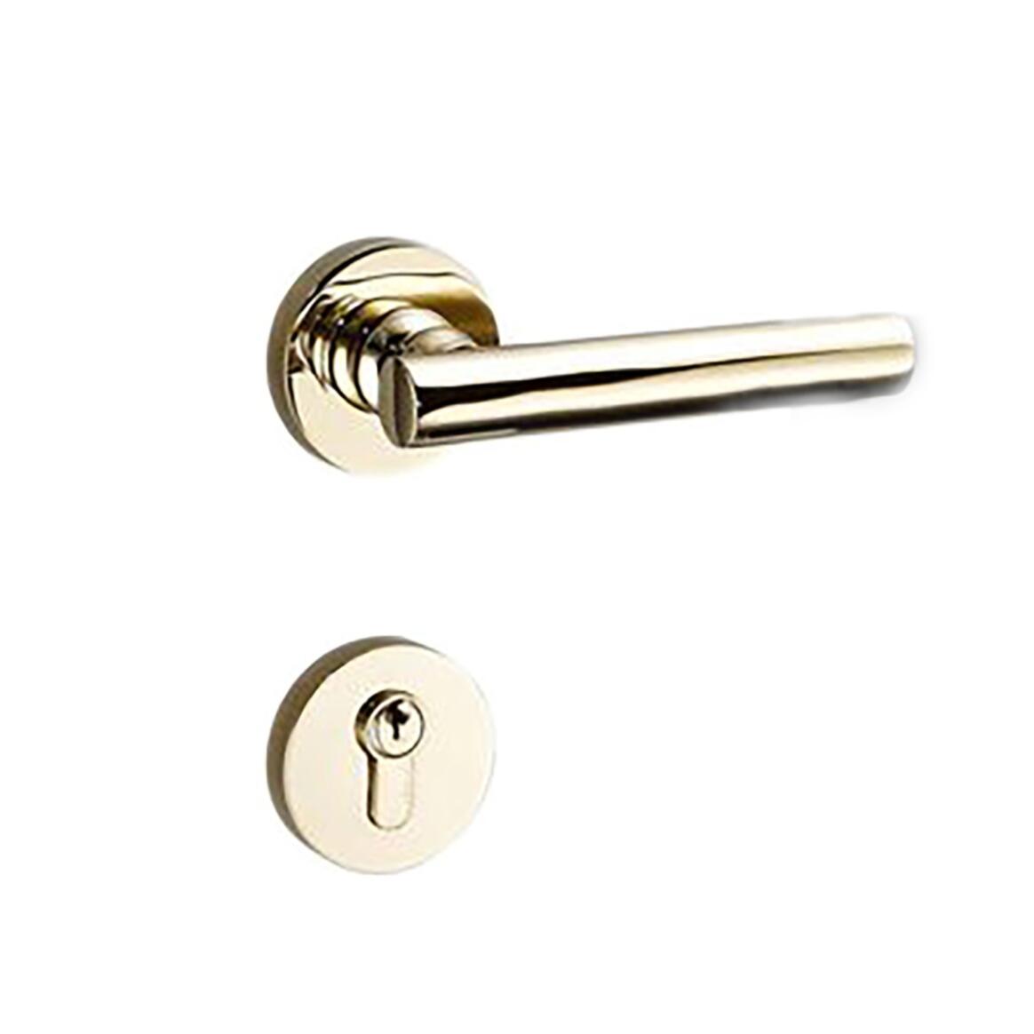 Winton Brass Door Handle with Lock (Set of 2) main product image