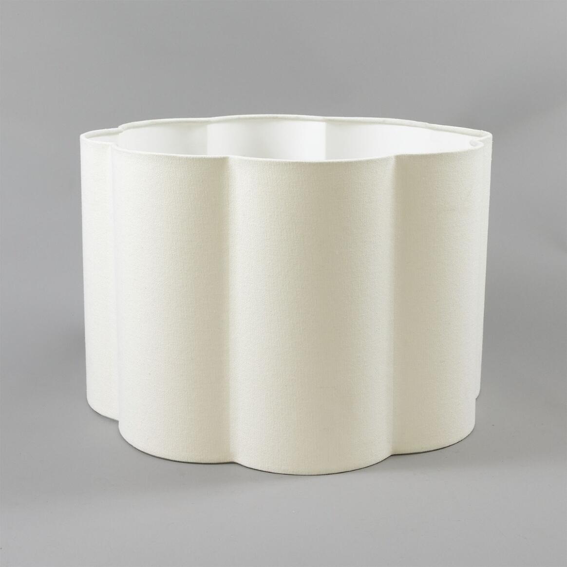 Scalloped Drum Cream Fabric Lamp Shade 18" main product image