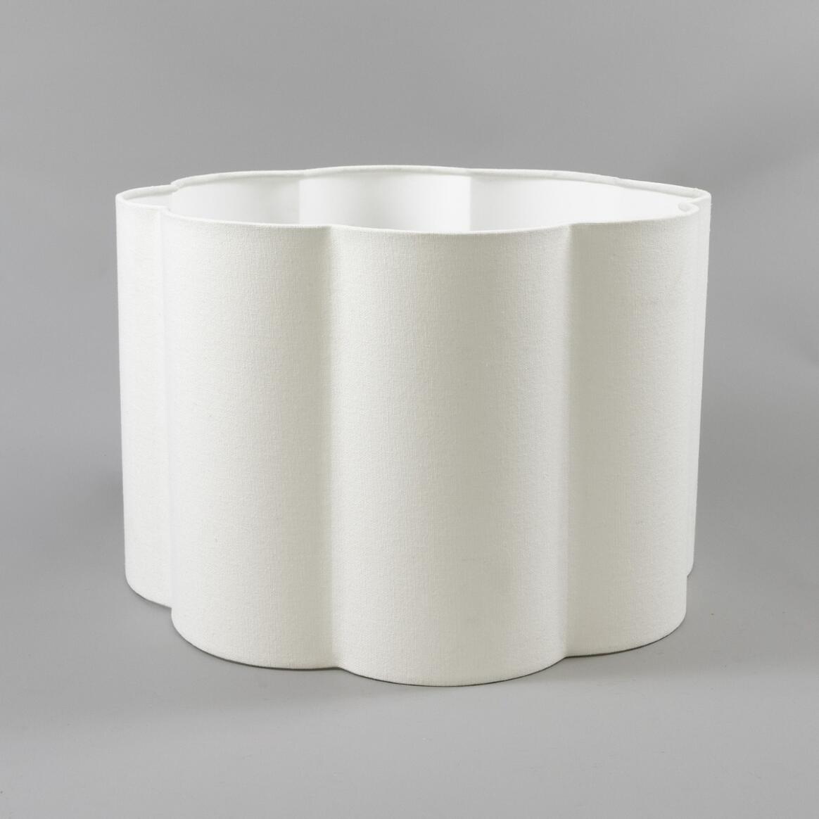Scalloped Drum White Fabric Lamp Shade 18" main product image