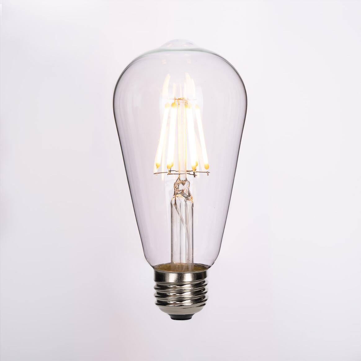 LED Teardrop Filament Bulb Dimmable E26 6W 2200k 320lm 5.3" main product image