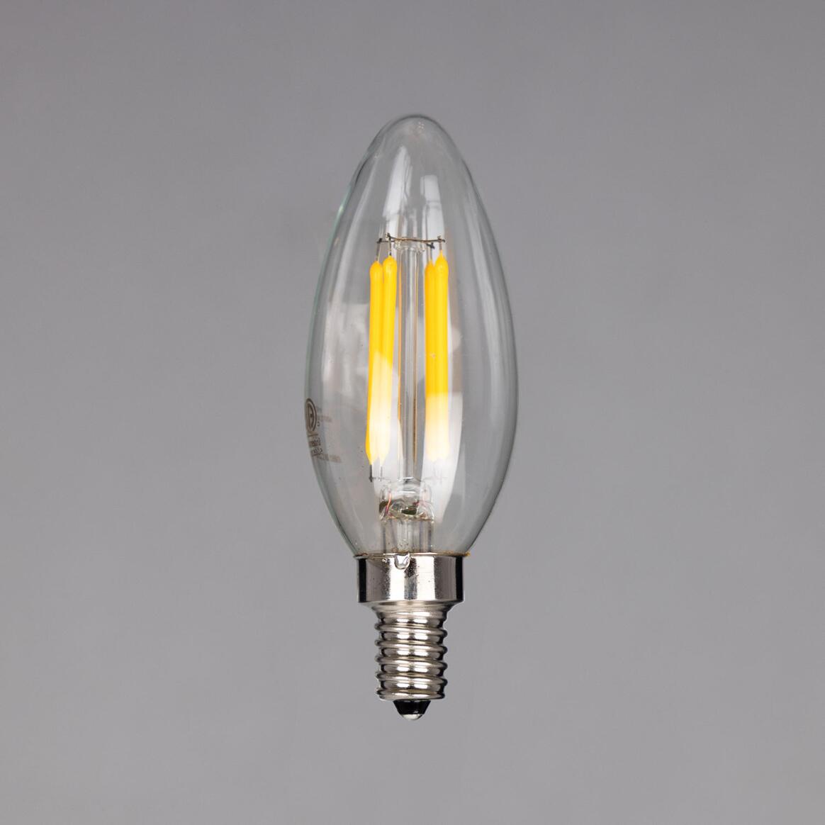 LED Filament Candle Bulb Dimmable E12 4.8W 2700k 470lm 3.7" main product image