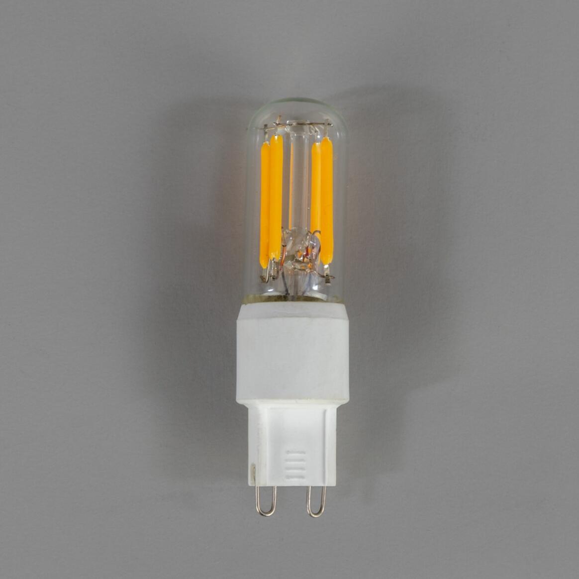Ampoule LED G9 en verre transparent à filament apparent, lumière ambrée, à intensité variable, 3 W, 2 200 K, 200 lm, 6 cm main product image
