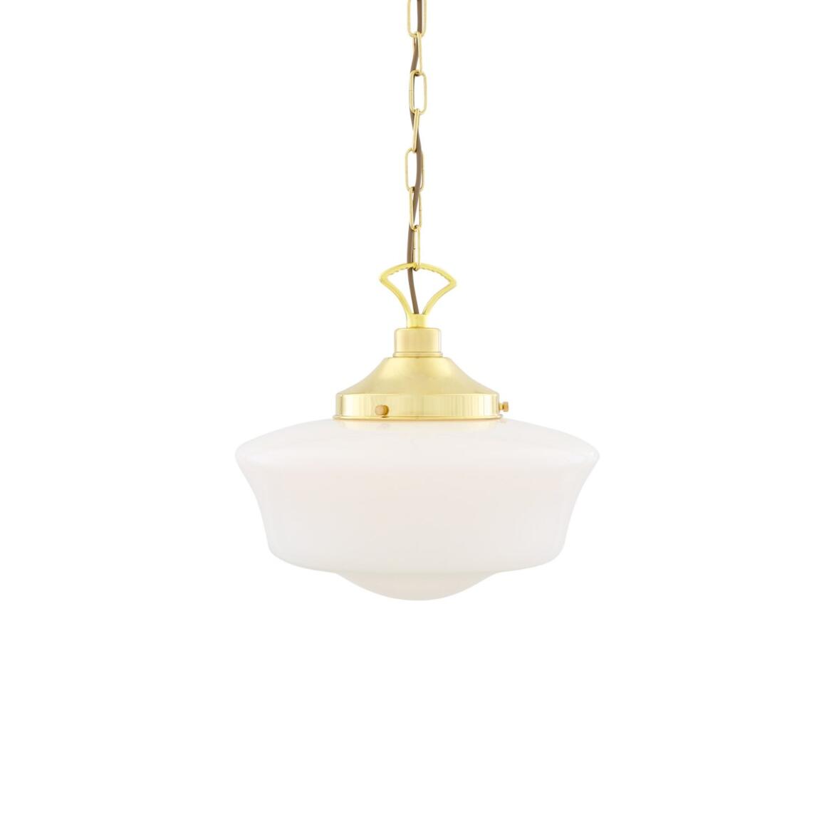 1920's Classic Schoolhouse Glass Pendant Light 35cm main product image