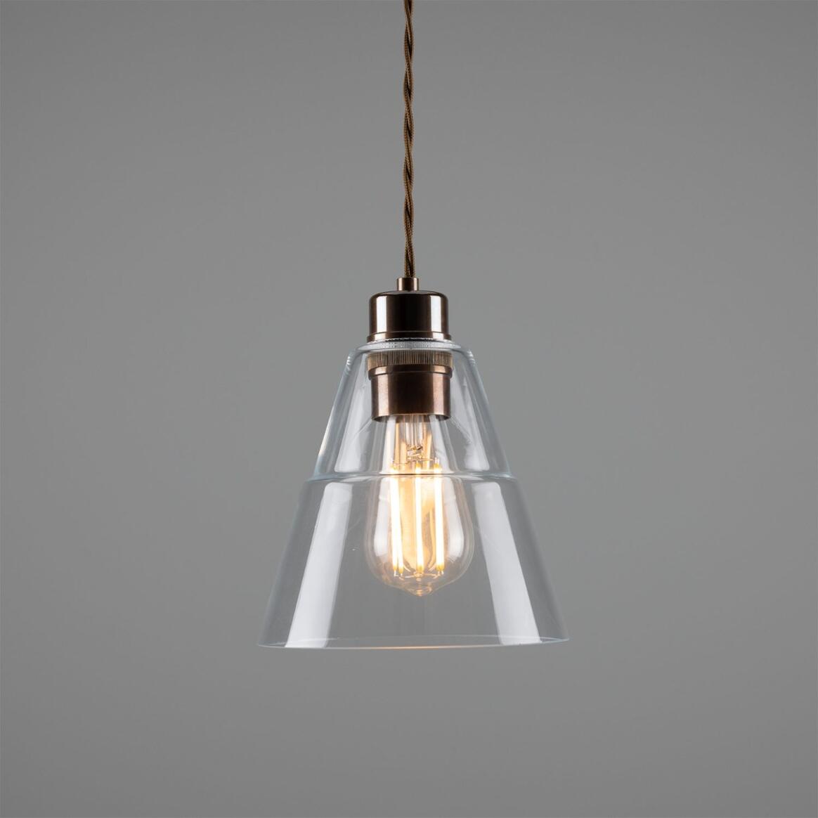 Lyx Clear Glass Cone Pendant Light 18cm IP20 main product image