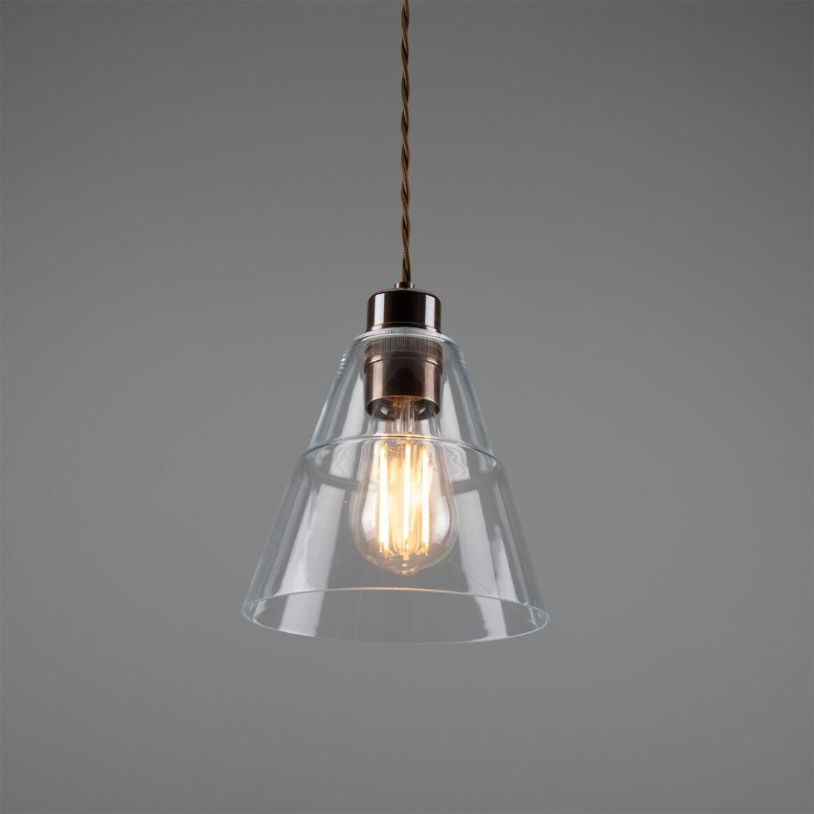 Lyx Clear Glass Cone Pendant Light 18cm main product image