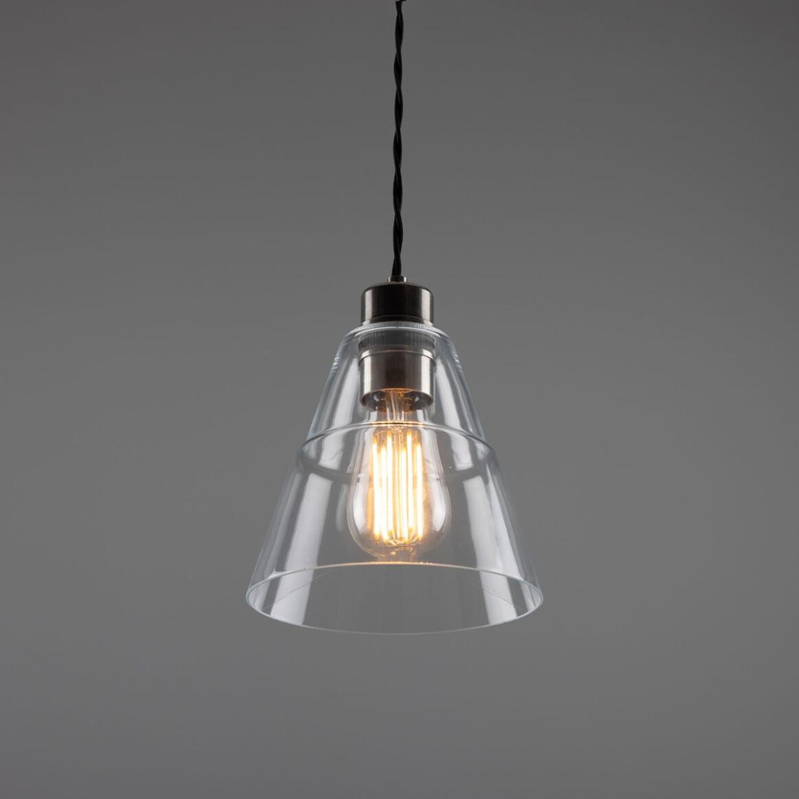 Kira Home Lucy 16 Modern Pendant Light Clear Glass Vase Shade, Adjustable Hanging Height, Cool