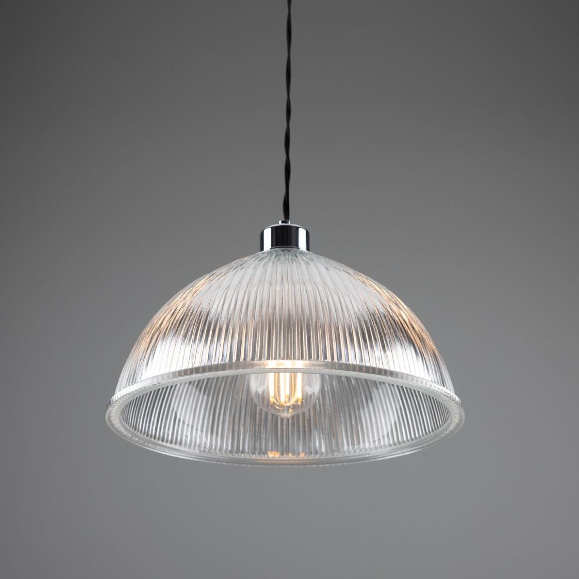 Nova Prismatic Glass Dome Pendant Light 11.75