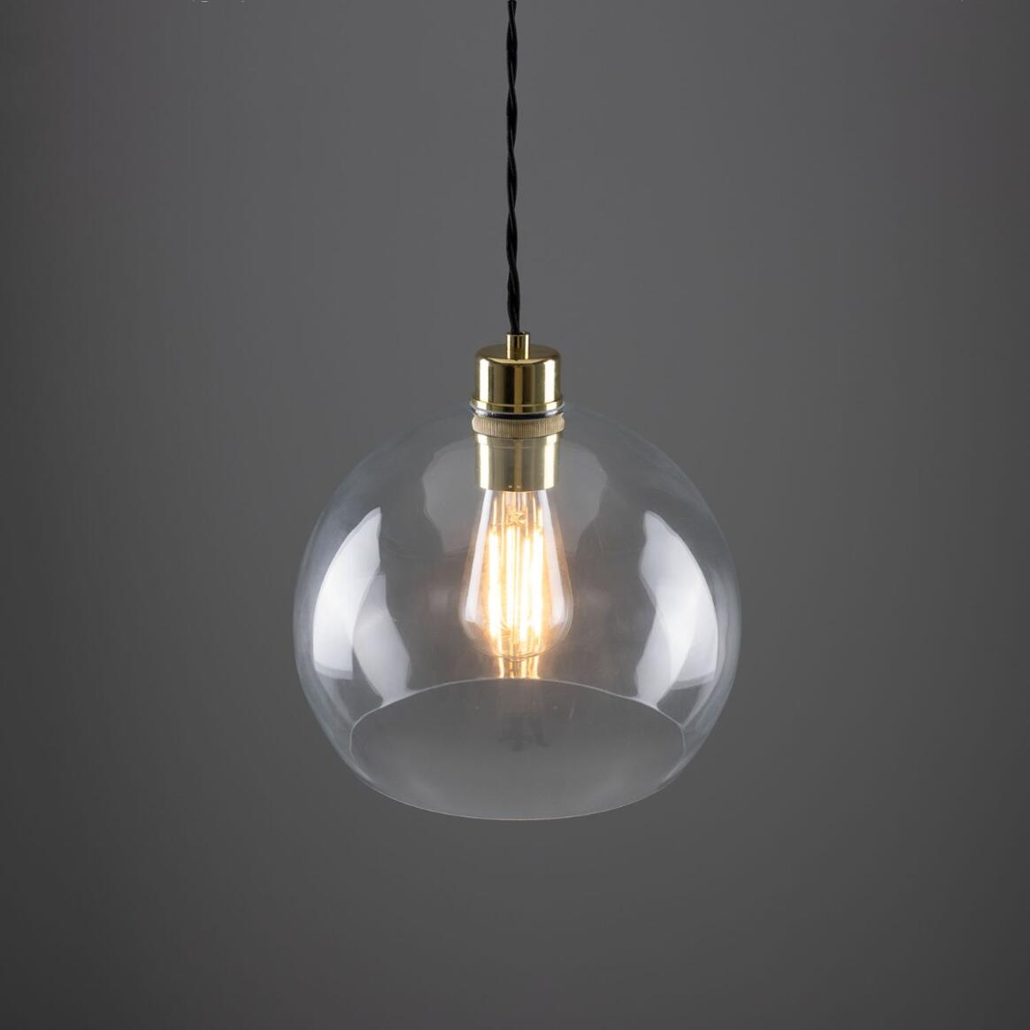 Eden Clear Open Glass Globe Pendant Light 9.8&quot; | Mullan Lighting