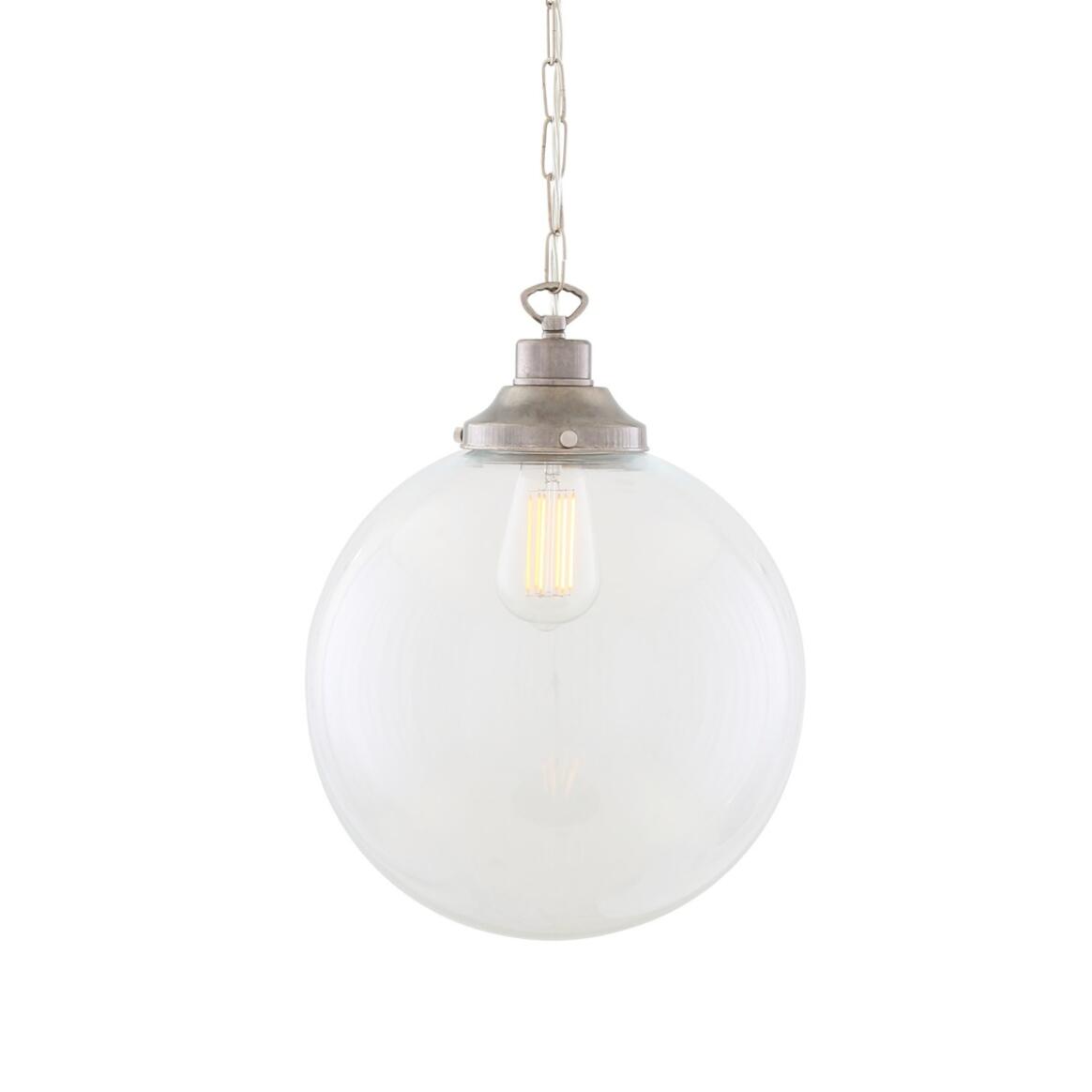 Suspension Riad avec globe en verre transparent 30cm main product image