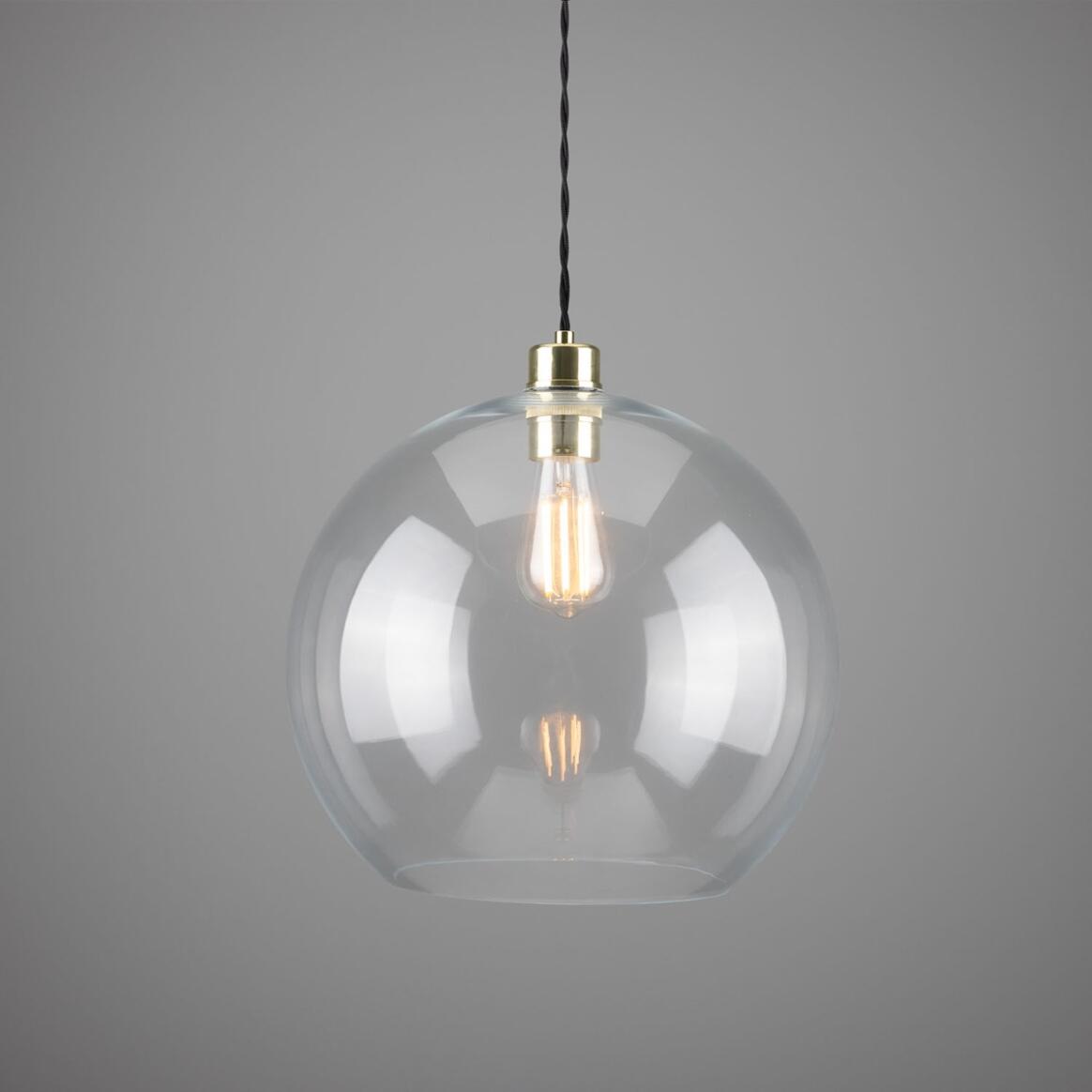 Eden Large Clear Open Glass Globe Pendant Light 35cm main product image