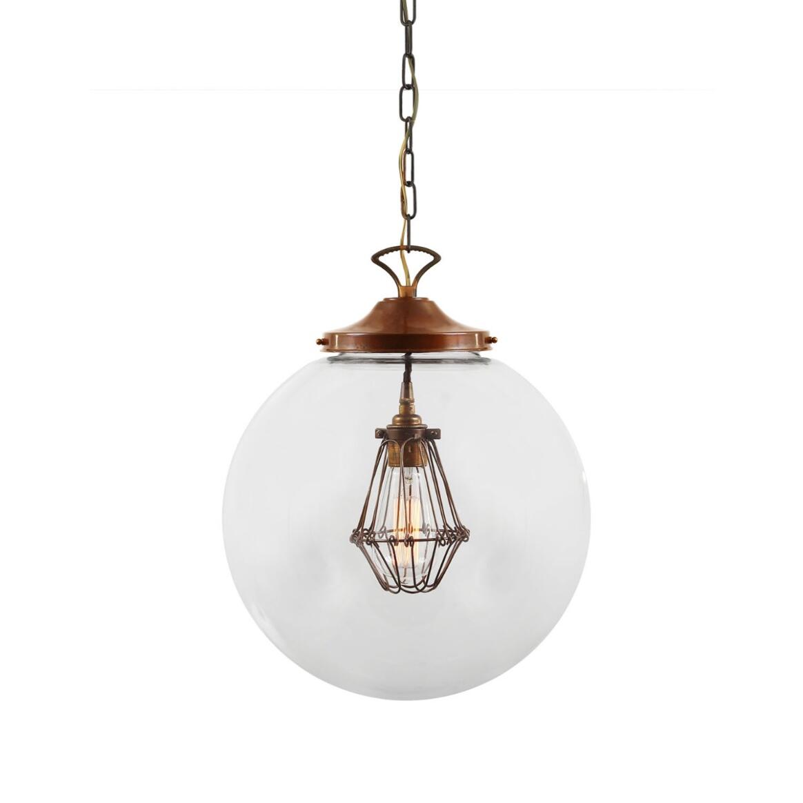 Grande suspension Robyn en forme de globe en verre transparent 35cm main product image