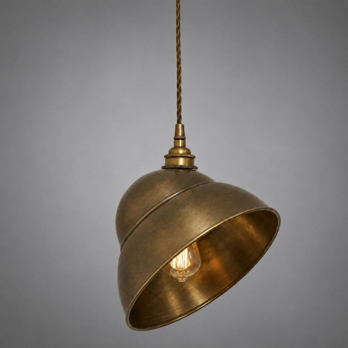 La Paz Double Dome Brass Pendant Light 24cm IP20 main product image