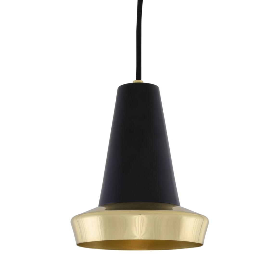 Malabo Polished Brass and Matte Black Pendant Light 6.25" main product image