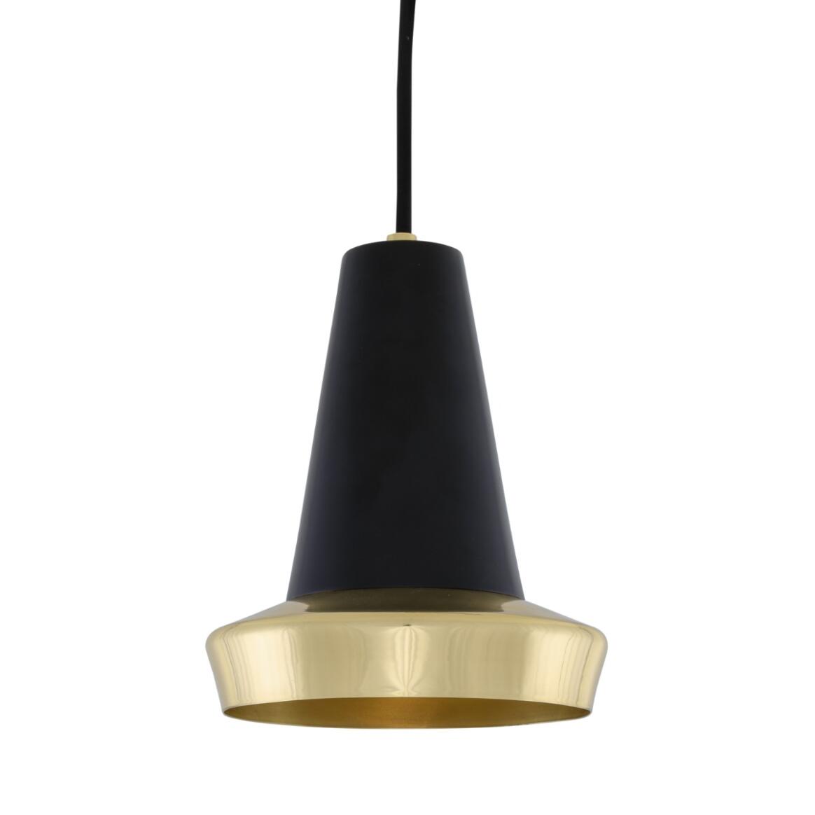 Malabo Polished Brass and Matte Black Pendant Light 16cm main product image